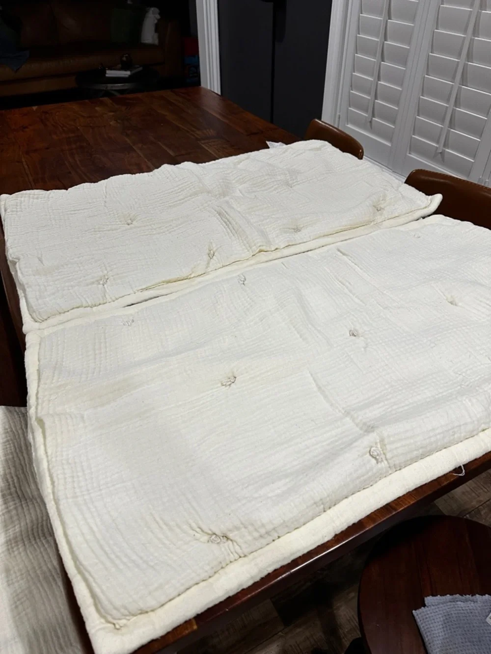 West Elm Cream Textured 100% Cotton Gauge Duvet Size King